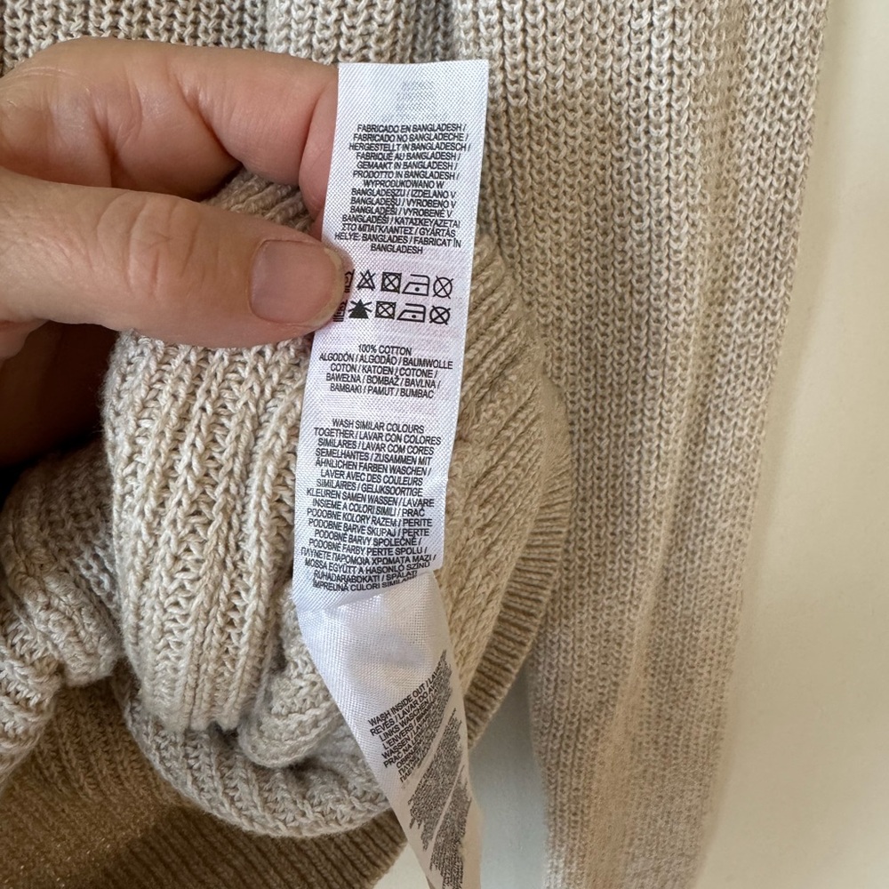 NWOT The Stronghold Oatmeal Cardigan Sweater S - Picture 7 of 7